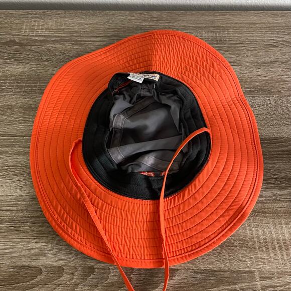 Vintage The Game MD Gray Orange Wide Brim Sun Hat Adjustable Chin Strap One Size - Picture 3 of 8